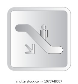 Escalator Down the right icon sign vector illustration