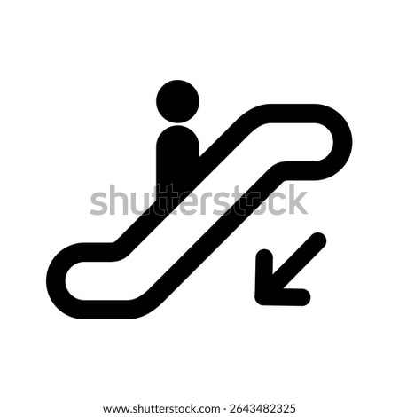 escalator down sign isolated on white background. vector ilustration