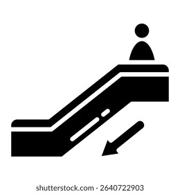 Escalator Down Simple Vector Icon Collection