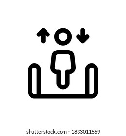 Escalator up and down use in Building Icon, Logo, Vector Illustration