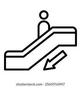 Escalator Down Vector Icon Collection