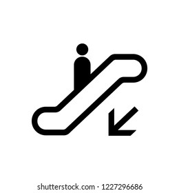escalator (downstairs) icon / public information symbol