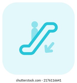 Eskalator nach unten für die Navigation