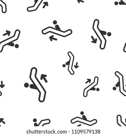 Escalator elevator icon seamless pattern background. Business concept vector illustration. Escalator symbol pattern.