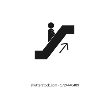 Icono de elevador de escalador. Ilustración vectorial, diseño plano.