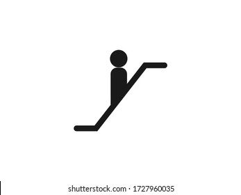 Escalator elevator icon. Vector illustration, flat design.