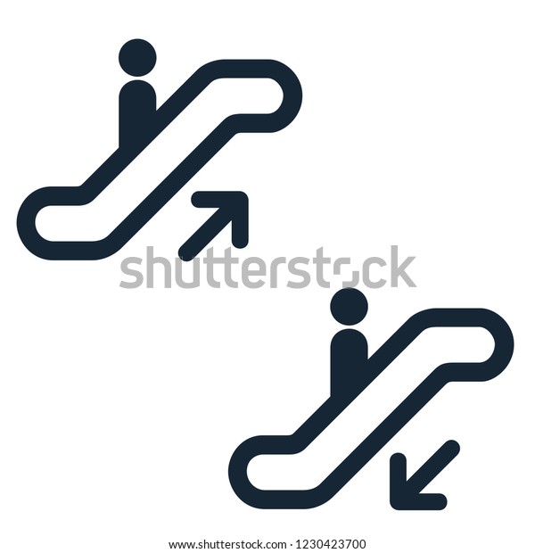 Escalator elevator icon. Vector illustration.\
Business concept escalator\
pictogram