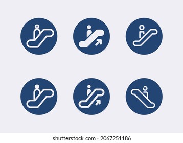 Escalator, elevator vector icon. Public navigation vector illustration.