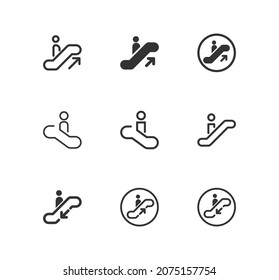 Escalator, elevator vector icon. Public navigation vector illustration.