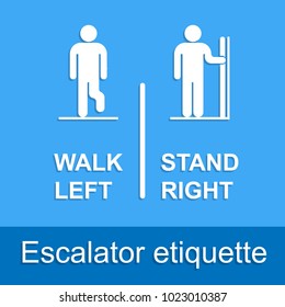 Escalator Etiquette Quick Handrail Motion Direction Situation Machine Life Shopping Mall Train Moving Improper Courtesy Proper Way Walk Side Stair