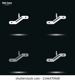 Escalator flat grayscale vector icon.