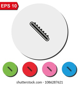 Escalator flat round colorful vector icon.