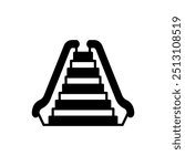 Escalator Glyph Icon, Vector illustration