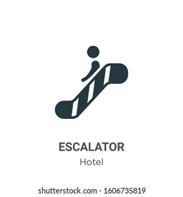 Escalator glyph icon vector on white background. Flat vector escalator icon symbol sign from modern accommodation collection for mobile concept and web apps design.