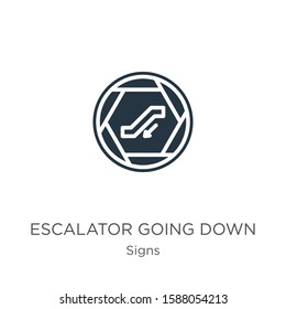 Escalator going down icon vector. Trendy flat escalator going down icon from signs collection isolated on white background. Vector illustration can be used for web and mobile graphic design, logo, 