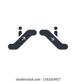Escalator going up and down Information signal icon with arrow. Stock vector illustration isolated on white background.
