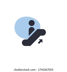 Escalator - Going Up - Modern Icon (Pictogram)