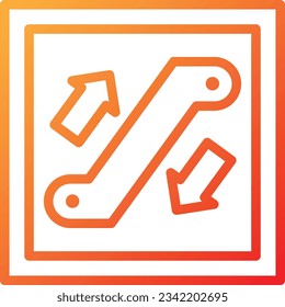 Escalator Gradient Icon - Single Icon, Vector