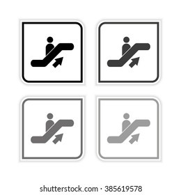 Escalator  - grayscale vector icon