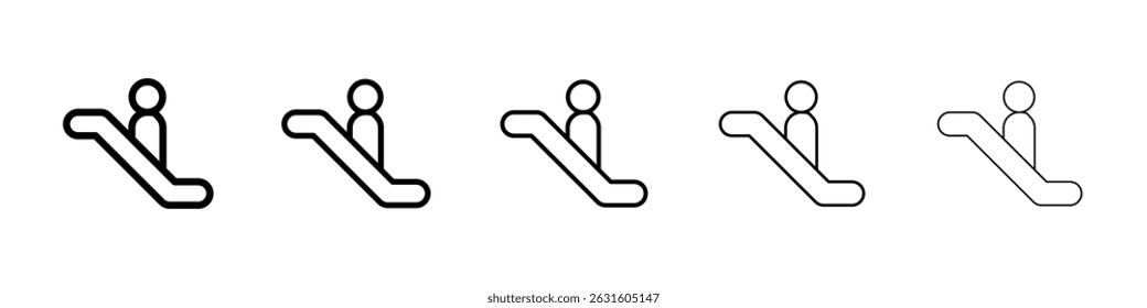 Escalator icon in black. Vector illustration for graphic design