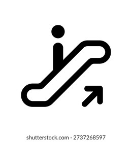 Escalator icon. Black vector illustration.