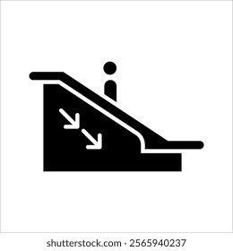 Escalator icon collection on white background