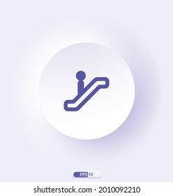 escalator icon. Communication, Navigation, Sign and Symbol icon. Contains such Icons as Map with a Pin, Route map, Navigator, Direction and more. Vector illustration.
