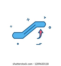 Escalator icon design vector