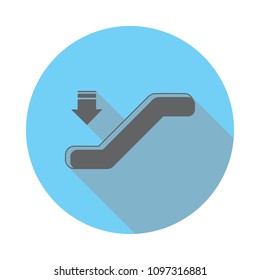 Escalator up Icon. Elements of airport in flat blue colored icon. Premium quality graphic design icon. Simple icon for websites, web design, mobile app, info graphics on white background