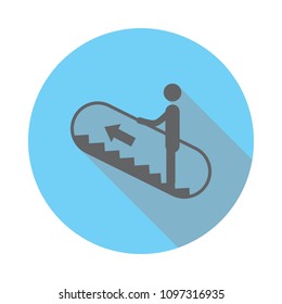 Escalator up Icon. Elements of airport in flat blue colored icon. Premium quality graphic design icon. Simple icon for websites, web design, mobile app, info graphics on white background