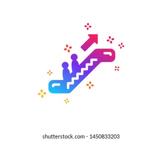 Escalator icon. Elevator sign. Shopping stairway symbol. Dynamic shapes. Gradient design escalator icon. Classic style. Vector