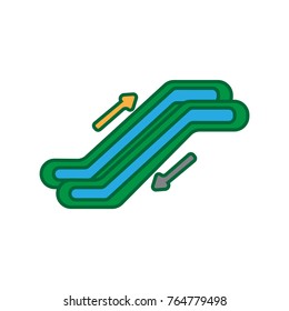 escalator icon flat color