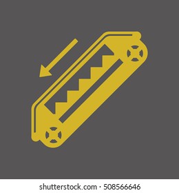Escalator  icon.  Flat design.