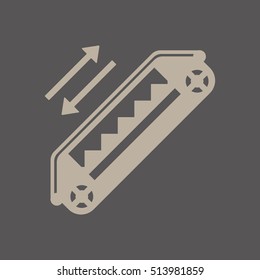 Escalator  icon.  Flat design.