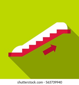Escalator icon. Flat illustration of escalator vector icon for web