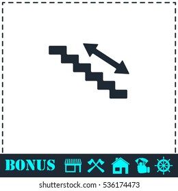 Escalator icon flat. Simple vector symbol and bonus icon