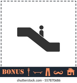 Escalator icon flat. Simple vector symbol and bonus icon