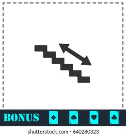 Escalator icon flat. Simple vector symbol and bonus icon