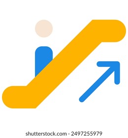 escalator icon with flat style