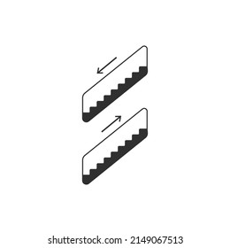 Escalator icon in flat style. Vector sign