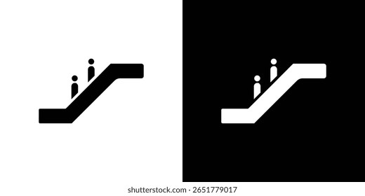 Escalator icon of a flat style vector