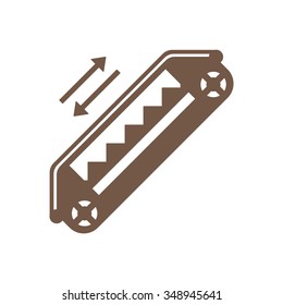 Escalator   icon,  isolated. Flat  design.