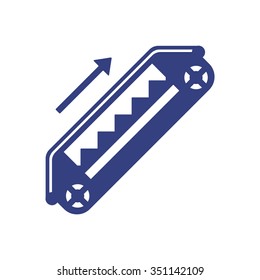 Escalator   icon,  isolated. Flat  design.
