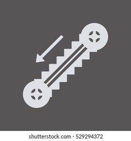 Escalator   icon,  isolated. Flat  design.