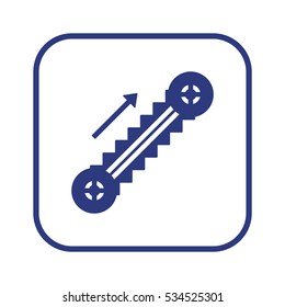 Escalator   icon,  isolated. Flat  design.