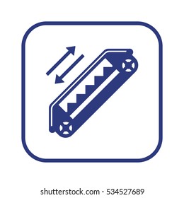 Escalator   icon,  isolated. Flat  design.