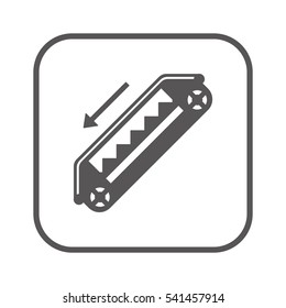 Escalator   icon,  isolated. Flat  design.