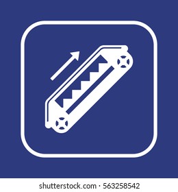 Escalator   icon,  isolated. Flat  design.