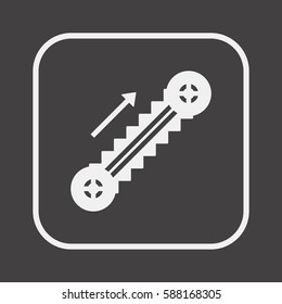 Escalator   icon,  isolated. Flat  design.
