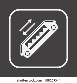 Escalator   icon,  isolated. Flat  design.